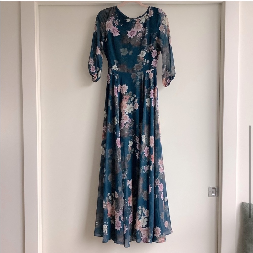 Yumi Kim TEAL Woodstock Maxi Dress Floral XS NWOT - Picture 6 of 10